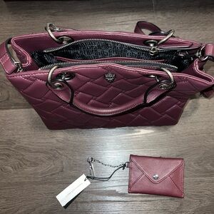 Elegant Quilted Burgundy Handbag